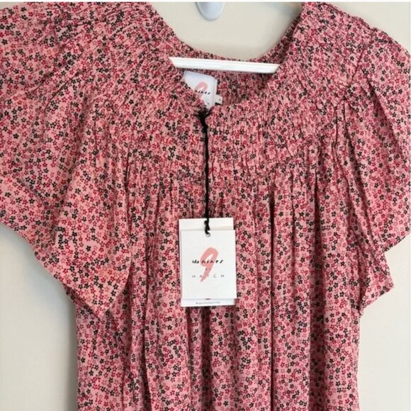 The Nines by Hatch Smock Neck Mini Ditsy Floral Top Maternity Large - Picture 2 of 7